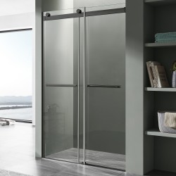 Shower Doors| ANZZI Kahn 60-in W x 76-in H Frameless Sliding Matte Black Standard Shower Door (Clear Glass) - WF26471