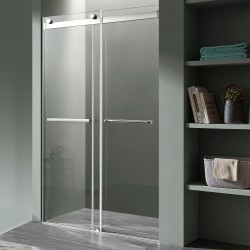 Shower Doors| ANZZI Kahn 60-in W x 76-in H Frameless Sliding Polished Chrome Standard Shower Door (Clear Glass) - XF07010