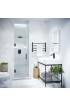 Shower Doors| ANZZI Passion series 30-in W x 72-in H Frameless Hinged Matte Black Standard Shower Door (Clear Glass) - AC81798