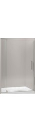Shower Doors| KOHLER Revel 43-in to 48-in W x 70-in H Frameless Pivot Anodized Brushed Nickel Soft Close Alcove Shower Door (Clear Glass) - VT99109