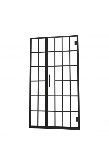 Shower Doors| Lordear LD shower door 40-in W x 72-in H Framed Hinged Black Soft Close Standard Shower Door (Clear Glass) - YW81984