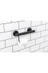 Grab Bars| evekare Toilet paper roll holder with grab bar Black Wall Mount Grab Bar (550-lb Weight Capacity) - MQ00291