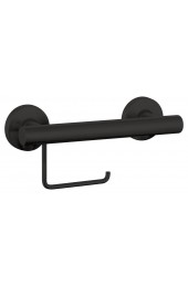 Grab Bars| evekare Toilet paper roll holder with grab bar Black Wall Mount Grab Bar (550-lb  Weight Capacity) - MQ00291