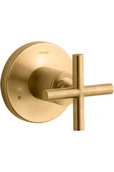 Shower Faucet Handles| KOHLER Vibrant Brushed Moderne Brass Cross Shower Handle - OD58589