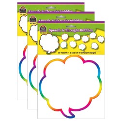 Classroom Decorations| Teacher Created Resources Speech/Thought Bubbles Accents, 30 Per Pack, 3 Packs - WW30435