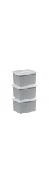 Desktop Organizers| IRIS 3-Pack Snap Tight File Box Large 8.7-Gallon (35-Quart) Gray with Clear Lid Tote with Standard Snap Lid - SY63114