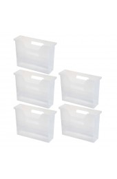 Desktop Organizers| IRIS 5-Pack File Box Medium 1-Gallon (4-Quart) Clear Tote with Standard Snap Lid - ZN86932