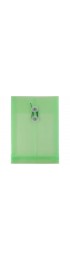 Envelopes| JAM Paper Plastic Envelopes with Button and String Tie Closure, Open End, 6.25 x 9.25, Green, 12/Pack - TQ16682