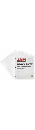 Folders| JAM Paper JAM Paper Heavy Duty 3-Hole Punched 2-Pocket School Folder, Clear, 6/Pack - WM23829