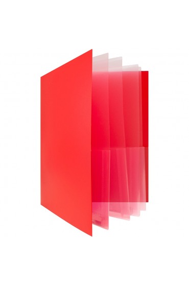 Folders| JAM Paper JAM Paper® Heavy Duty Plastic Multi-Pocket Folders, 10 Pocket Organizer, Red, 2/Pack - WO95279