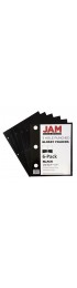 Folders| JAM Paper JAM Paper® Laminated Glossy 3 Hole Punch Two-Pocket School Folders, Black, 6/Pack - TW28143