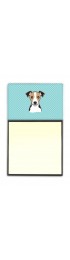 Notebooks & Notepads| Caroline's Treasures Checkerboard Blue Jack Russell Terrier Refiillable Sticky Note Holder - MG98679