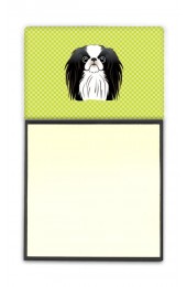 Notebooks & Notepads| Caroline's Treasures Checkerboard Lime Green Japanese Chin Refiillable Sticky Note Holder - NL22323