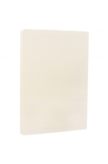Paper| JAM Paper JAM Paper® Legal 80lb Cardstock, 8.5 x 14 Coverstock, Strathmore Ivory White Wove, 50 Sheets/Pack - LV15781