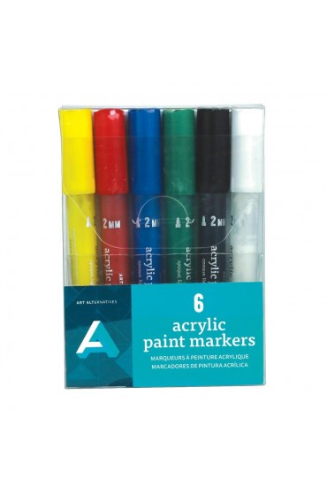 Pens, Pencils & Markers| Art Alternatives Acrylic Paint Marker Set, 2mm, 6-Colors - JJ72772