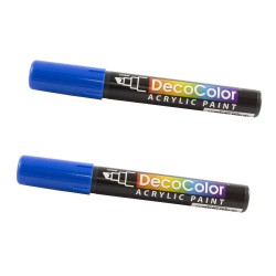 Pens, Pencils & Markers| JAM Paper Chisel Tip Acrylic Paint Markers, Blue, 2/Pack - VD91748