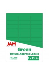 Sticky Notes| JAM Paper JAM PAPER Return Address Labels, Standard Mailing, 1 x 2-5/8, Green, 120 Shipping Labels/Pack - ZD73368