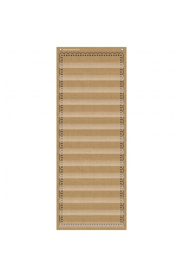 Teaching Aids| Teacher Created Resources 14 Pocket Pocket Chart, Burlap, 13 -in x 34 -in - GQ14177