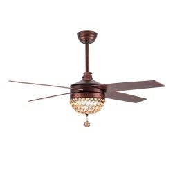 | Bella Depot Chandelier ceiling fan 52-in Brown Color-changing LED Indoor Chandelier Ceiling Fan with Light Remote (4-Blade) - LW83829