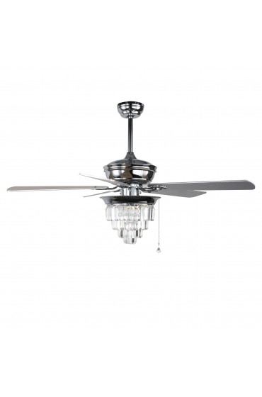 | Bella Depot Chandelier ceiling fan 52-in Chrome Color-changing LED Indoor Chandelier Ceiling Fan with Light Remote (5-Blade) - FO27442