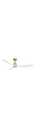 | Fanimation Kute 52-in Brushed Satin Brass Indoor/Outdoor Downrod or Flush Mount Smart Ceiling Fan with Remote (3-Blade) - VZ76992
