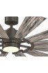 | Fanimation Studio Collection Kindred 60-in Matte Greige LED Indoor/Outdoor Downrod or Flush Mount Ceiling Fan with Light Remote (12-Blade) - WI62852