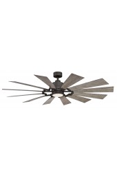 | Fanimation Studio Collection Kindred 60-in Matte Greige LED Indoor/Outdoor Downrod or Flush Mount Ceiling Fan with Light Remote (12-Blade) - WI62852