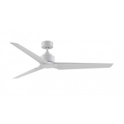 | Fanimation TriAire Custom 64-in Matte White Indoor/Outdoor Downrod or Flush Mount Smart Ceiling Fan with Remote (3-Blade) - LL65533