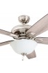 | Harbor Breeze Cooperstown 62-in Brushed Nickel LED Indoor Ceiling Fan with Light (5-Blade) - KJ54377