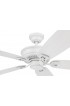 | Harbor Breeze Echo Lake 52-in White LED Indoor/Outdoor Downrod or Flush Mount Ceiling Fan with Light (5-Blade) - MG35415
