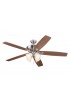 | Harbor Breeze Macon Bay 62-in Brushed Nickel LED Indoor Downrod or Flush Mount Ceiling Fan with Light (5-Blade) - UD08688