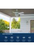 | Harbor Breeze Merrimack II 52-in White LED Indoor/Outdoor Downrod or Flush Mount Ceiling Fan with Light (5-Blade) - JN75670