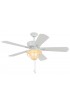| Harbor Breeze Merrimack II 52-in White LED Indoor/Outdoor Downrod or Flush Mount Ceiling Fan with Light (5-Blade) - JN75670