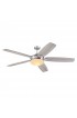 | Harbor Breeze Oakham 70-in Brushed Nickel LED Indoor Ceiling Fan with Light Remote (5-Blade) - KM95889