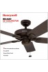 | Honeywell Belmar 52-in Bronze Indoor/Outdoor Ceiling Fan (5-Blade) - MP52809