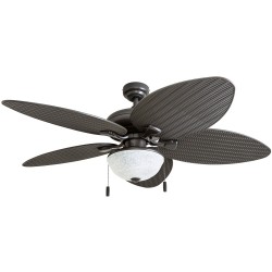 | Honeywell Inland Breeze 52-in Bronze LED Indoor/Outdoor Downrod or Flush Mount Ceiling Fan with Light (5-Blade) - BT39078
