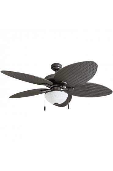 | Honeywell Inland Breeze 52-in Bronze LED Indoor/Outdoor Downrod or Flush Mount Ceiling Fan with Light (5-Blade) - BT39078