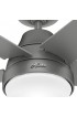 | Hunter Aerodyne 52-in Matte Silver LED Indoor Smart Ceiling Fan with Light Remote (5-Blade) - CG19965