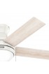 | Hunter Aren 44-in Fresh White LED Indoor Flush Mount Ceiling Fan with Light (5-Blade) - YX38800