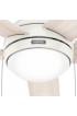 | Hunter Aren 44-in Fresh White LED Indoor Flush Mount Ceiling Fan with Light (5-Blade) - YX38800