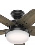 | Hunter Brenham 52-in Matte Black LED Indoor Ceiling Fan with Light Remote (5-Blade) - AI00137