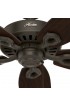| Hunter Builder Elite 52-in New Bronze Indoor/Outdoor Downrod or Flush Mount Ceiling Fan (5-Blade) - PZ79580