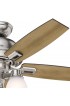 | Hunter Donegan 44-in Brushed Nickel LED Indoor Downrod or Flush Mount Ceiling Fan with Light (5-Blade) - MO89872