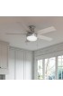| Hunter Germantown 52-in Brushed Nickel LED Indoor Flush Mount Ceiling Fan with Light (5-Blade) - FP29889