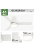 | Hunter Gilmour 44-in Matte White LED Indoor/Outdoor Flush Mount Ceiling Fan with Light Remote (3-Blade) - NX34667