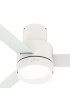 | Hunter Gilmour 44-in Matte White LED Indoor/Outdoor Flush Mount Ceiling Fan with Light Remote (3-Blade) - NX34667