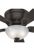 | Hunter Haskell 42-in Premier Bronze LED Indoor Flush Mount Ceiling Fan with Light (5-Blade) - PJ21016