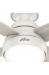 | Hunter Kensie 44-in Fresh White LED Indoor Flush Mount Ceiling Fan with Light (4-Blade) - CB42442