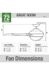 | Hunter Overton 72-in Matte Nickel LED Indoor/Outdoor Downrod or Flush Mount Ceiling Fan with Light Wall-mounted (10-Blade) - SS35410