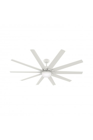 | Hunter Overton 72-in Matte White LED Indoor/Outdoor Ceiling Fan with Light (10-Blade) - VY30145